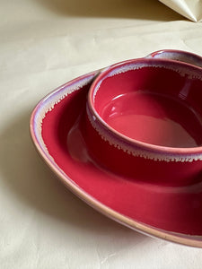 Ceramic Chip + Dip Bowl - Red