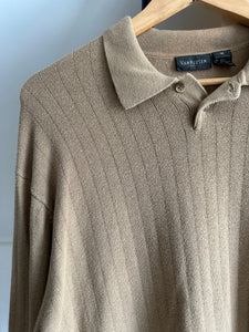 Vintage Ribbed Polo Sweater (Sized M-XL)