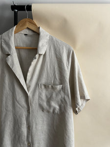 Boxy Cut Linen Blend Blouse (Sized M-L)