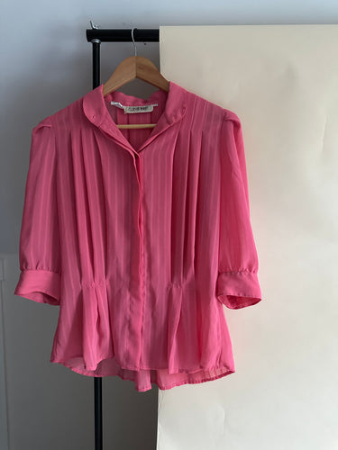 Vintage Sheer Pleated Blouse (Sized S/M)