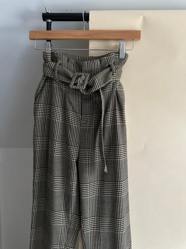 High Waisted Plaid Trousers (Sized 25