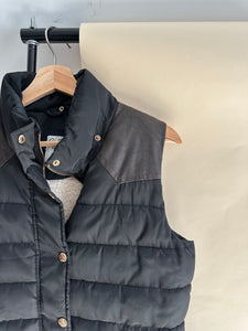 Puffer Vest with Faux Leather Detailing (Sized S/M)