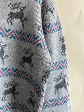 Load image into Gallery viewer, Vintage Reindeer Block Print Sweater (Sized M/L)