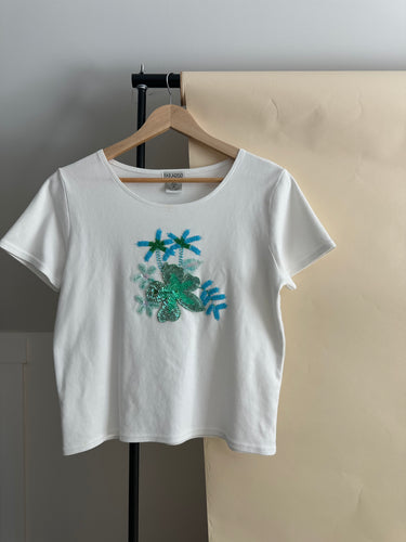 Vintage Sequined Tropical Tee