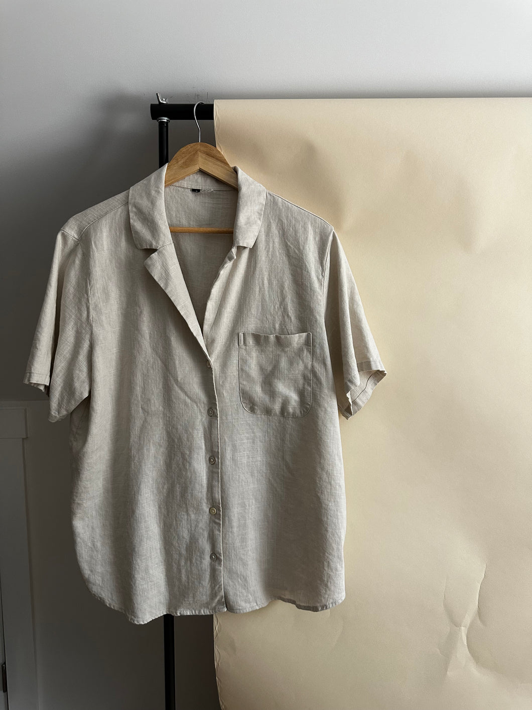 Boxy Cut Linen Blend Blouse (Sized M-L)