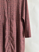 Load image into Gallery viewer, Vintage Pleated Micro-Floral Maxi Dress (Sized XL)