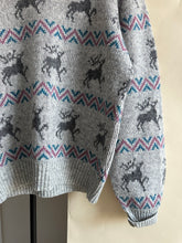 Load image into Gallery viewer, Vintage Reindeer Block Print Sweater (Sized M/L)