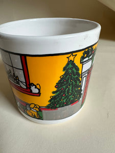 Vintage Christmas Mug - Fireplace