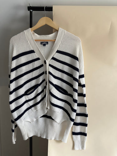 Vintage Striped Cotton Cardigan (Sized XS/S)