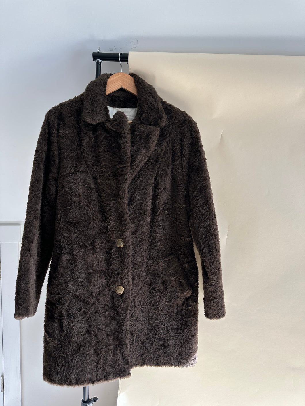 Vintage Faux Fur Brushed Coat (Sized S/M)