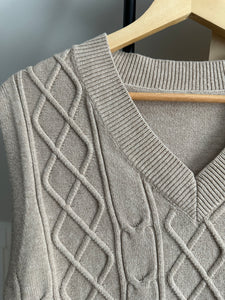 Cable Knit Sweater Vest (Sized XS-M)