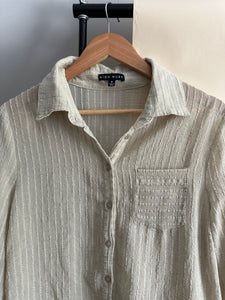 Sheer Ribbed Button Down (Sized S/M)