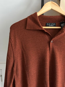 Merino Wool Polo Sweater (Sized M-XL)