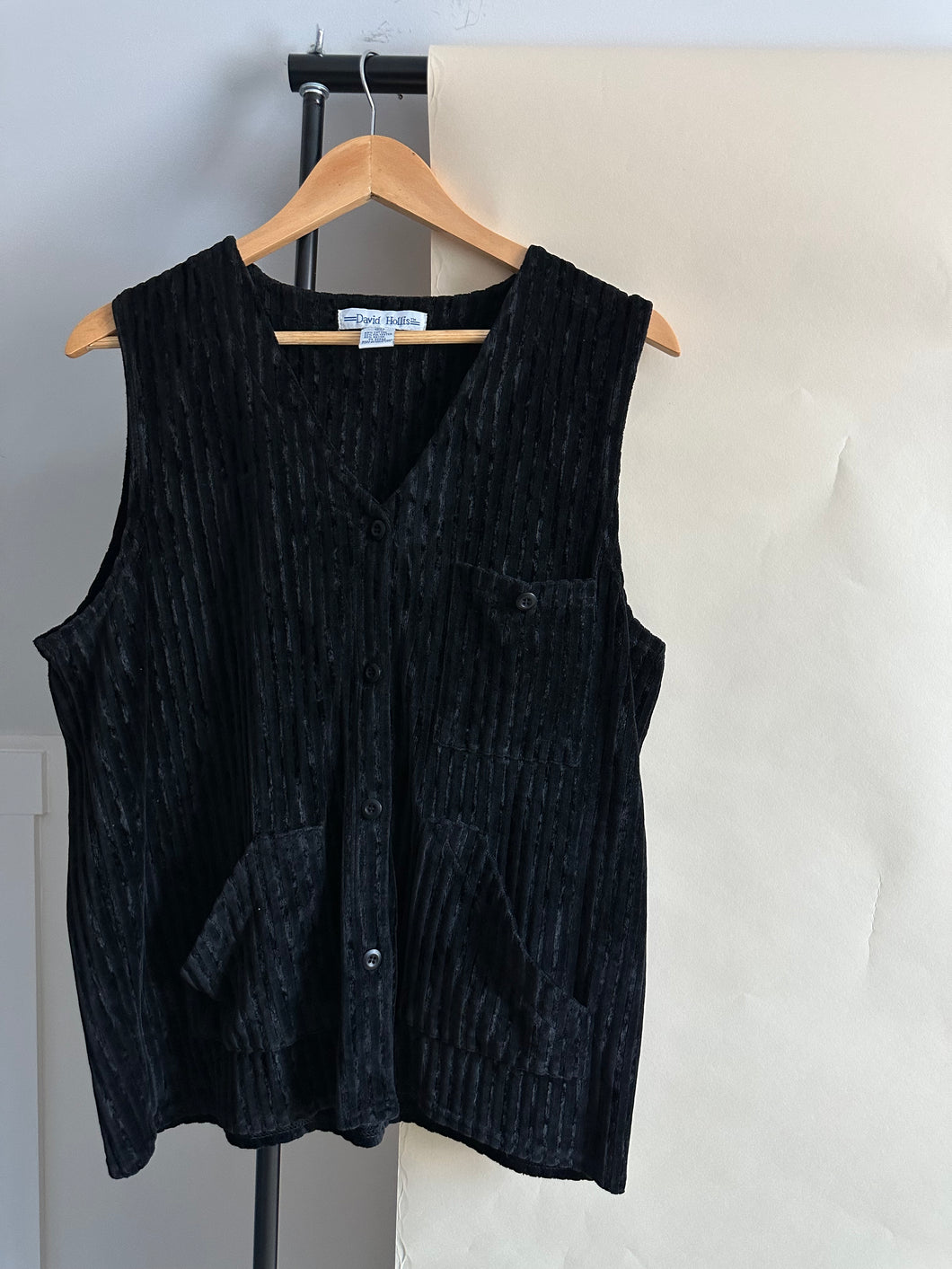 Vintage Ribbed Velour Vest (Sized M-XL)