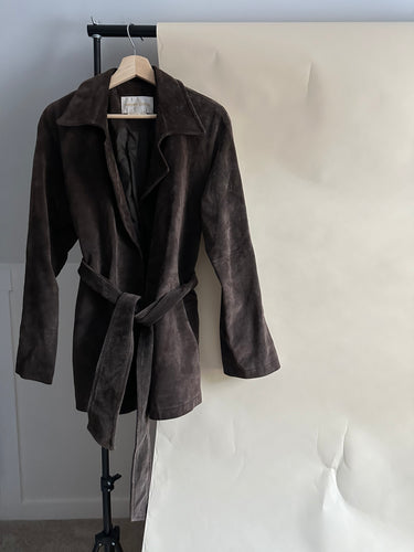 Vintage Leather Tie Coat (Sized S/M)