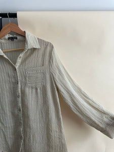 Sheer Ribbed Button Down (Sized S/M)