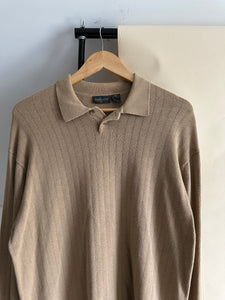 Vintage Ribbed Polo Sweater (Sized M-XL)