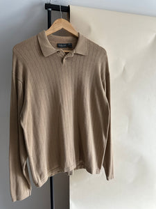 Vintage Ribbed Polo Sweater (Sized M-XL)