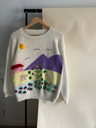 Vintage Cotton Knit Sweater (Sized S/M)