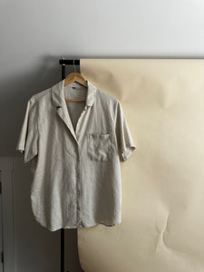 Boxy Cut Linen Blend Blouse (Sized M-L)