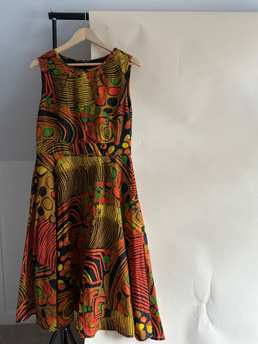 Vintage Printed A-line Dress (Sized L or 32