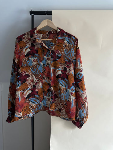 Vintage Fall Inspired Blouse (Sized M)