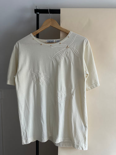 Vintage Leaf Embroidered Tee (Sized M/L)