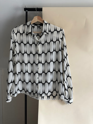 Vintage Retro Print Blouse (Sized M)