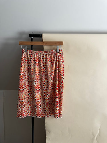 Vintage Square Printed Mini Skirt (Sized S/M or 25