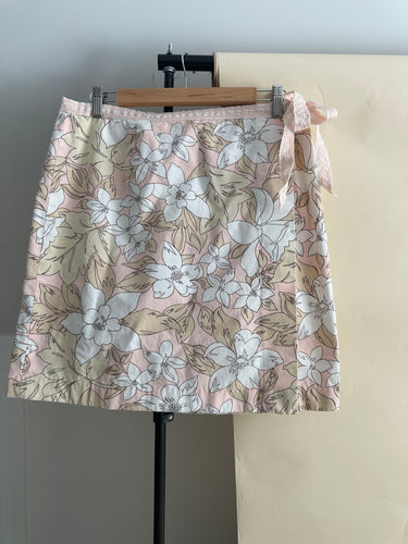 Vintage Tropical Wrap Mini Skirt