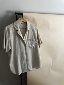 Boxy Cut Linen Blend Blouse (Sized M-L)