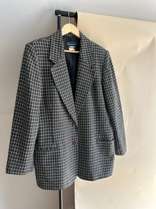 Vintage Houndstooth Wool Blend Blazer (Sized S-L)