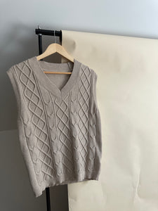 Cable Knit Sweater Vest (Sized XS-M)