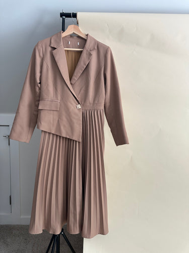 Vintage Pleated Wrap Dress