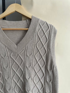 Cable Knit Sweater Vest (Sized XS-M)