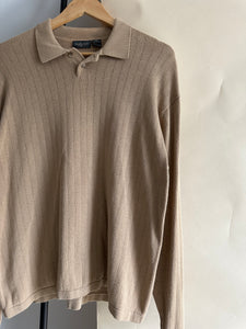 Vintage Ribbed Polo Sweater (Sized M-XL)