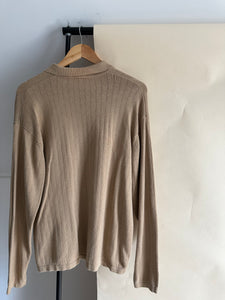 Vintage Ribbed Polo Sweater (Sized M-XL)