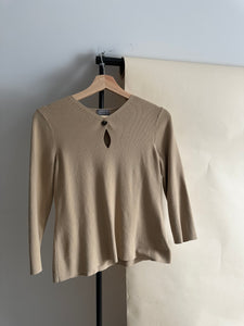 Vintage Micro-Ribbed Blouse (Size S)