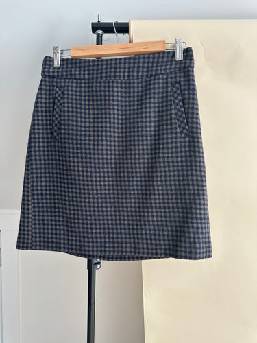 Wool Blend Plaid Mini Skirt
