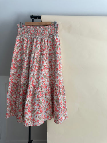 Tiered Floral Midi Skirt