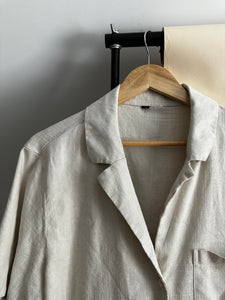 Boxy Cut Linen Blend Blouse (Sized M-L)