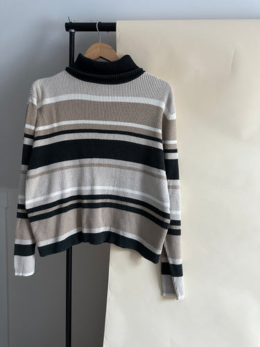 Vintage Striped Turtleneck Sweater (Sized S/M)