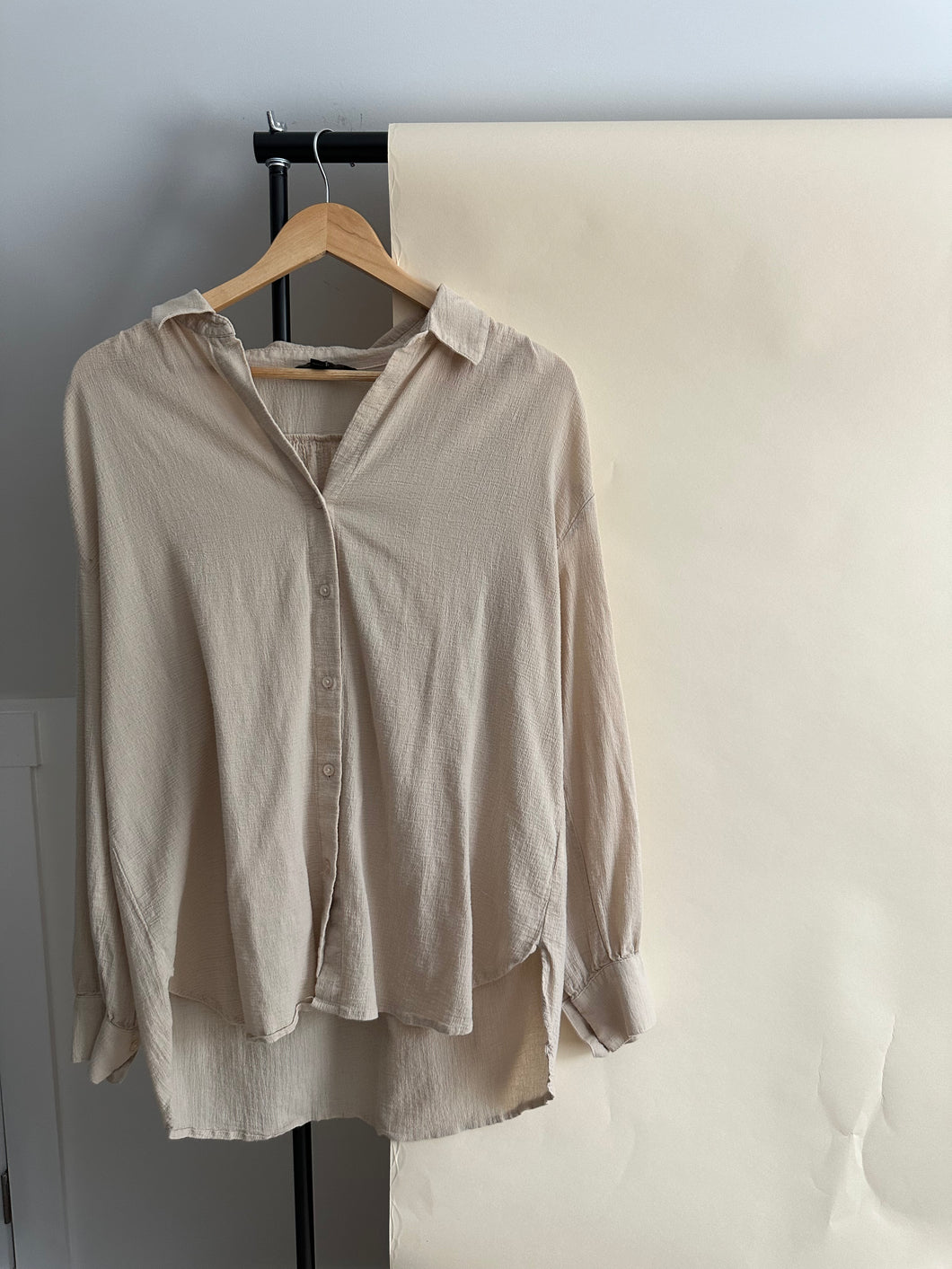 Gauzy Cotton Button Down (Sized S-L)