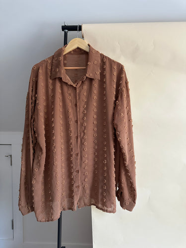 Vintage Embellished Polka Dot Blouse