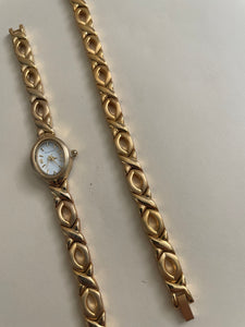 Vintage Matching Bracelet and Watch Set